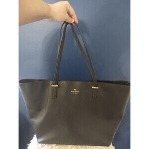 Kate Spade black satchel handbag Purse Tote Large Flaw